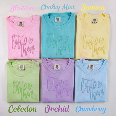 Let Them Faux Embroidery Comfort Colors T-Shirt